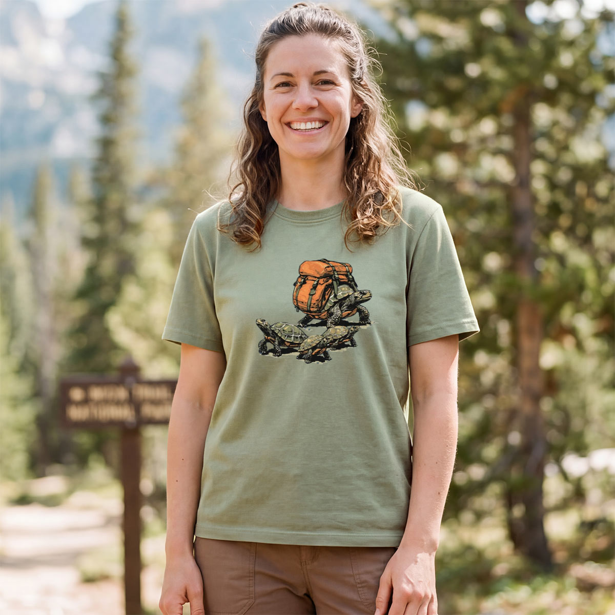 Turtle Family Backpacker -Shirt