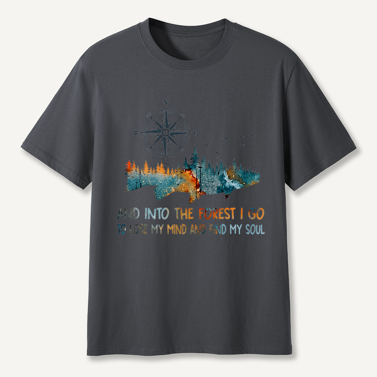 And Into the Forest I Go Bear Compass T-Shirt