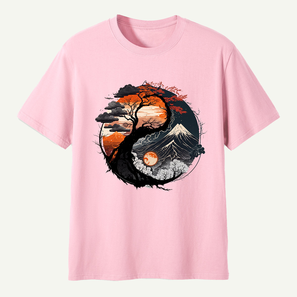 Yin Yang Autumn Forestscape T-Shirt