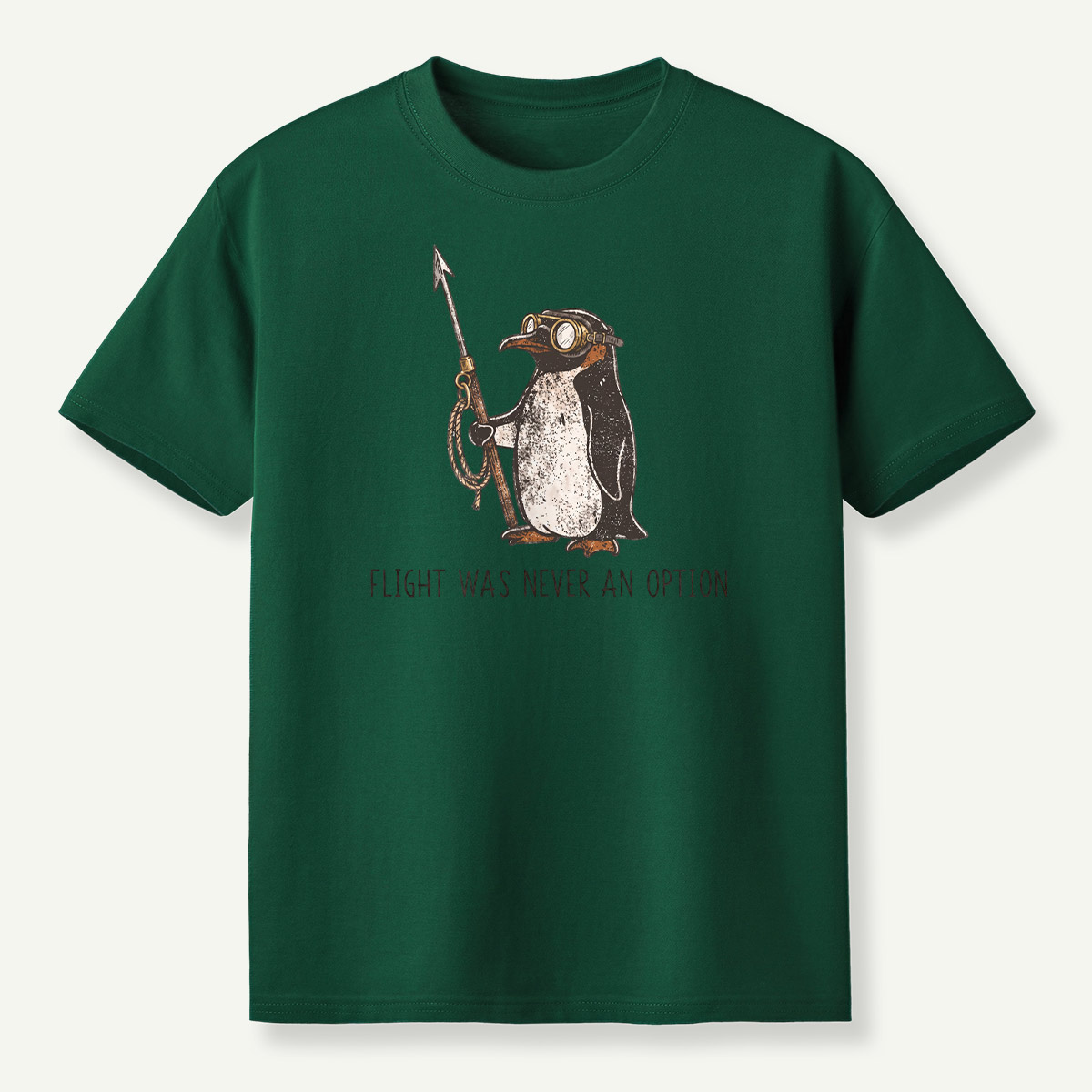 Flight Was Never An Option Aviator Harpoon Penguin T-Shirt