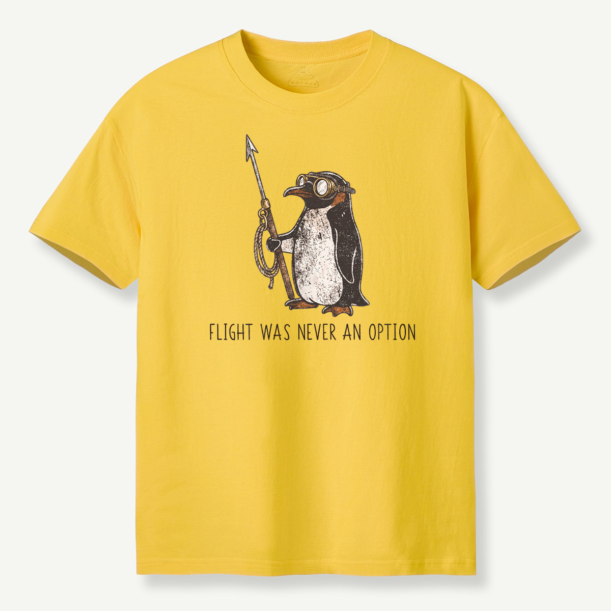 Flight Was Never An Option Aviator Harpoon Penguin T-Shirt