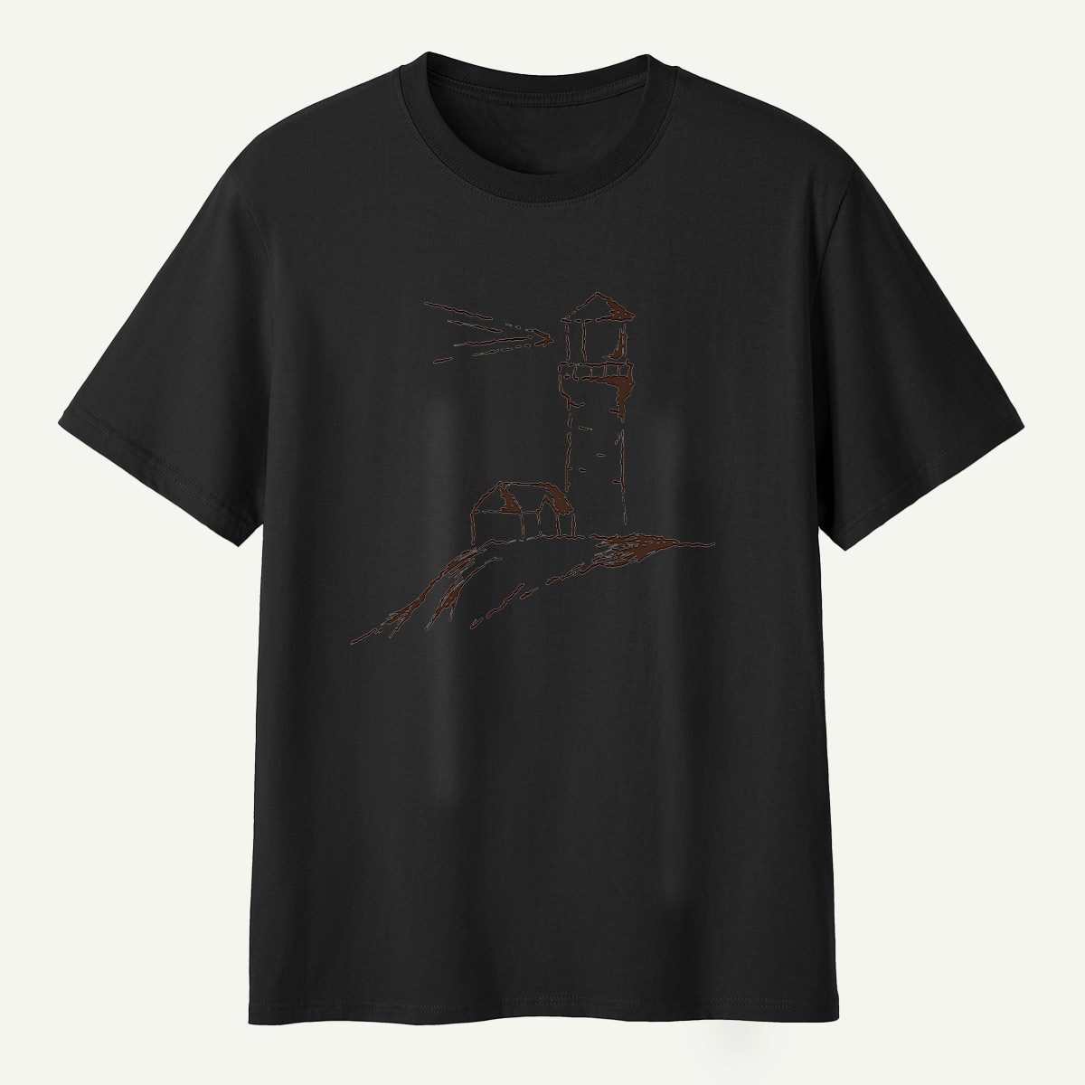 Coastal Lighthouse Minimalist Sketch T-Shirt
