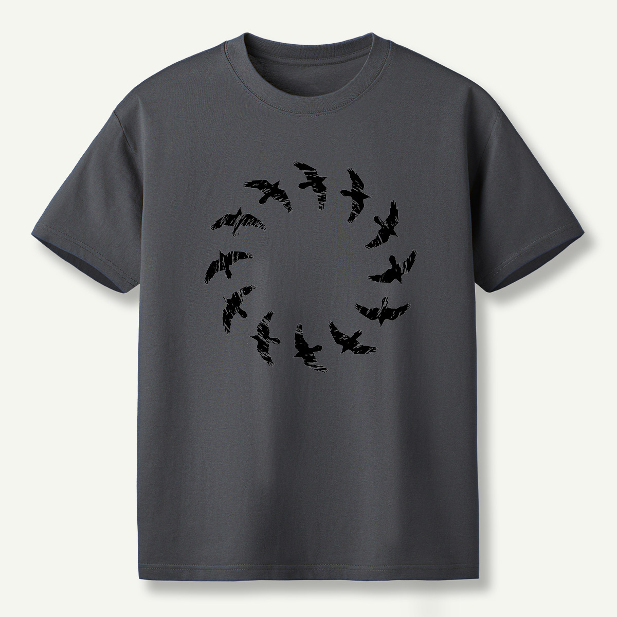 Raven Flight Circle Silhouette T-Shirt
