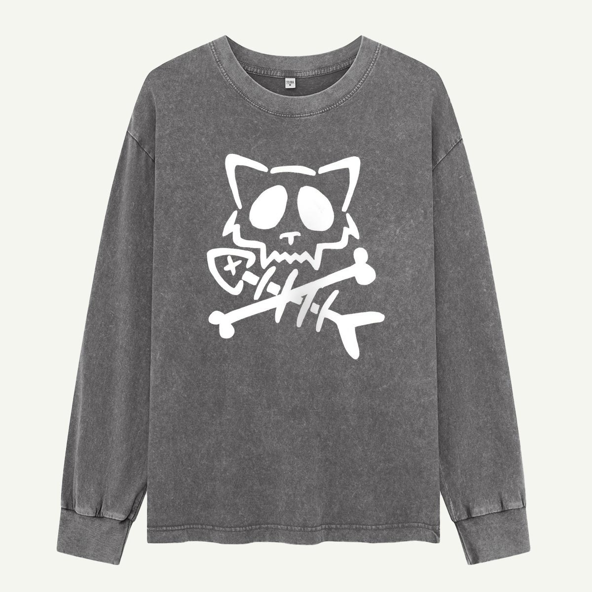 Cat Bones & Fish Tales Washed Long‑sleeve