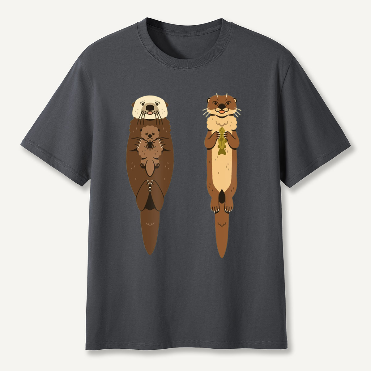 Sea Otter and River Otter Cute Duo T-Shirt
