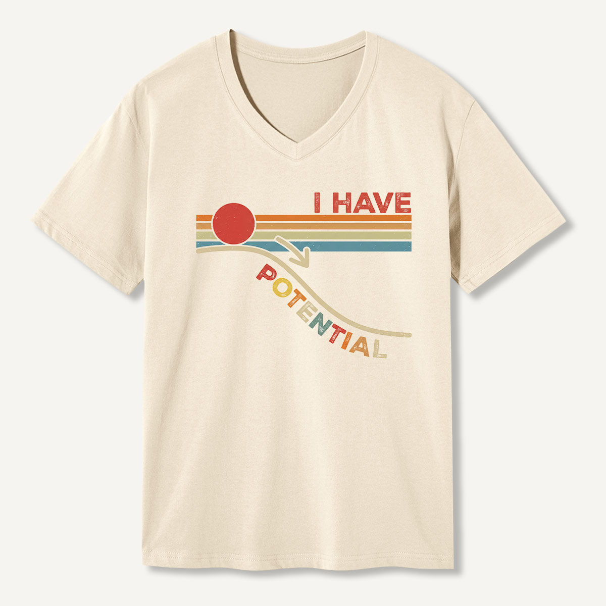 I Have Potential Retro Science Humor V-neck T-Shirt