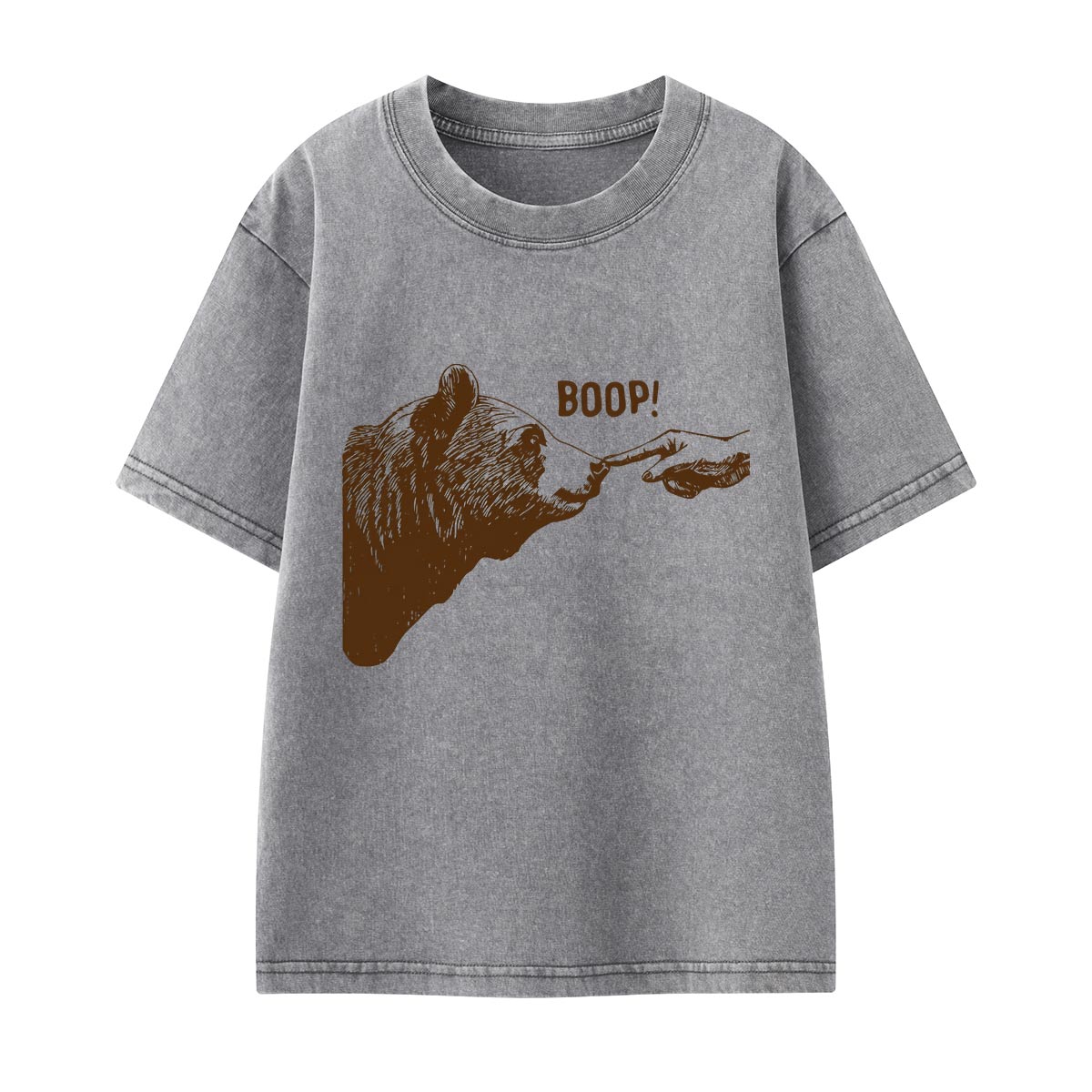 Boop Bear Nose2 Kids Washed T-Shirt
