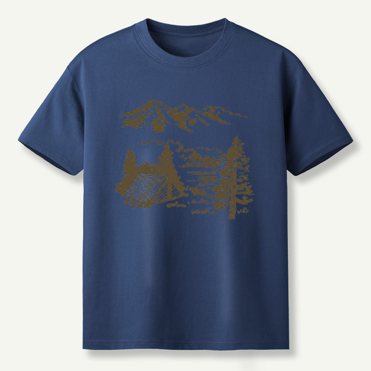 Mountain Campsite Wilderness Sketch T-Shirt