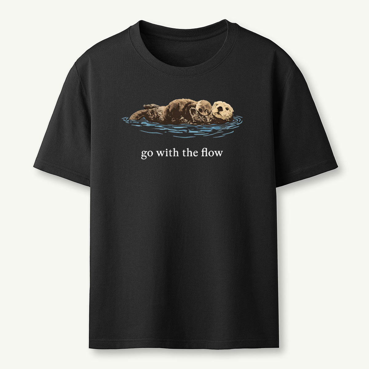 Go With The Flow Sea Otter Wildlife Nature T-Shirt