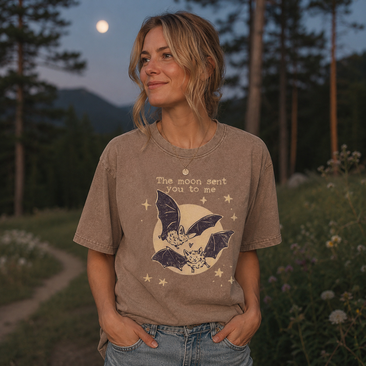 The Moon Sent You to Me Washed T-Shirt