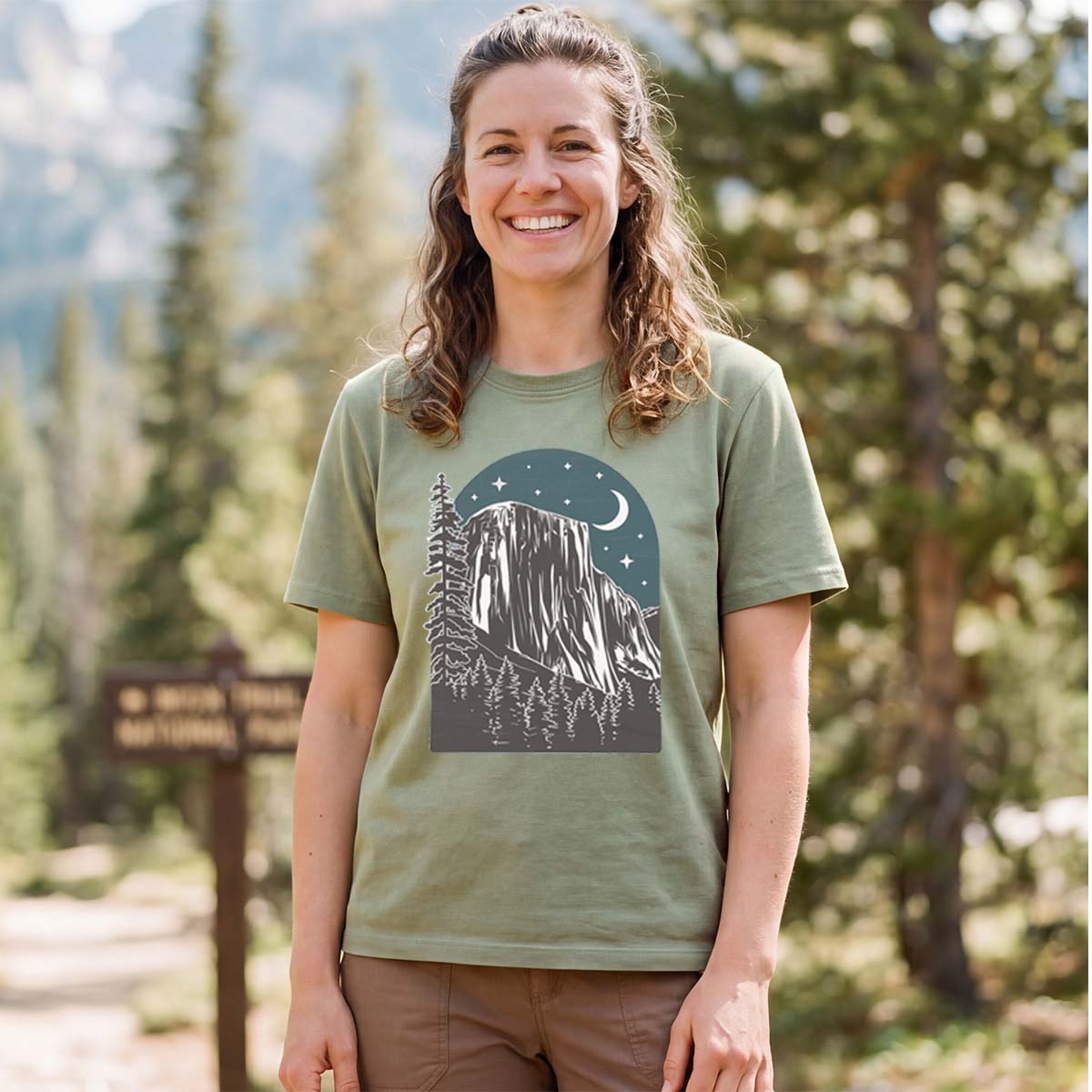 Yosemite at Night Tee Cotton Classic T-Shirt