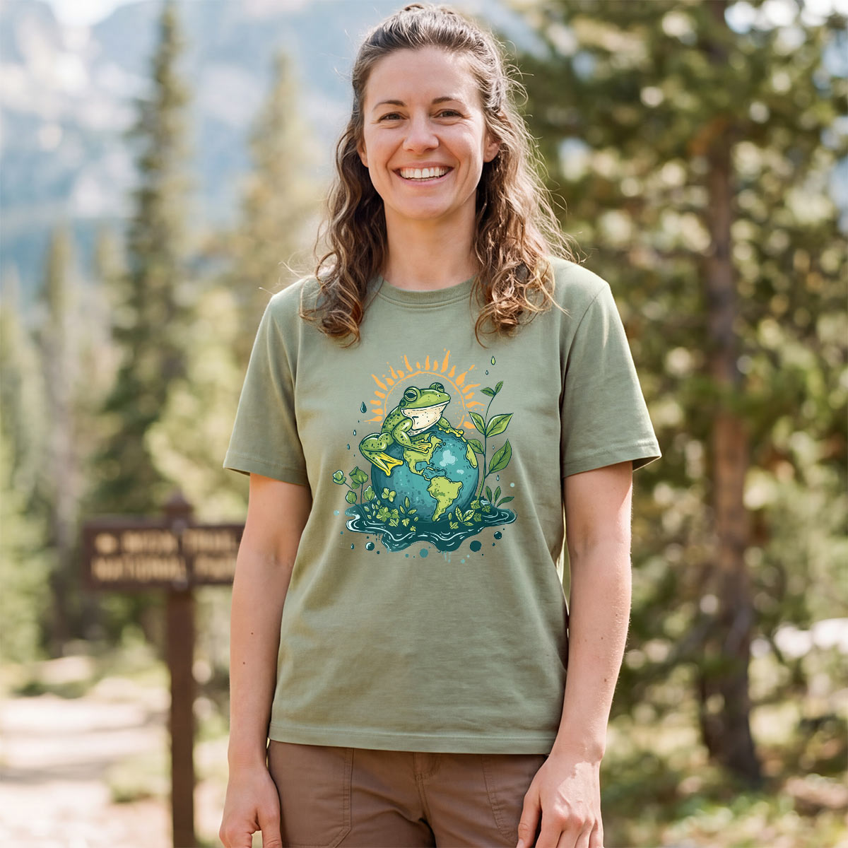 Frog Earth Day Green Themed T-Shirt