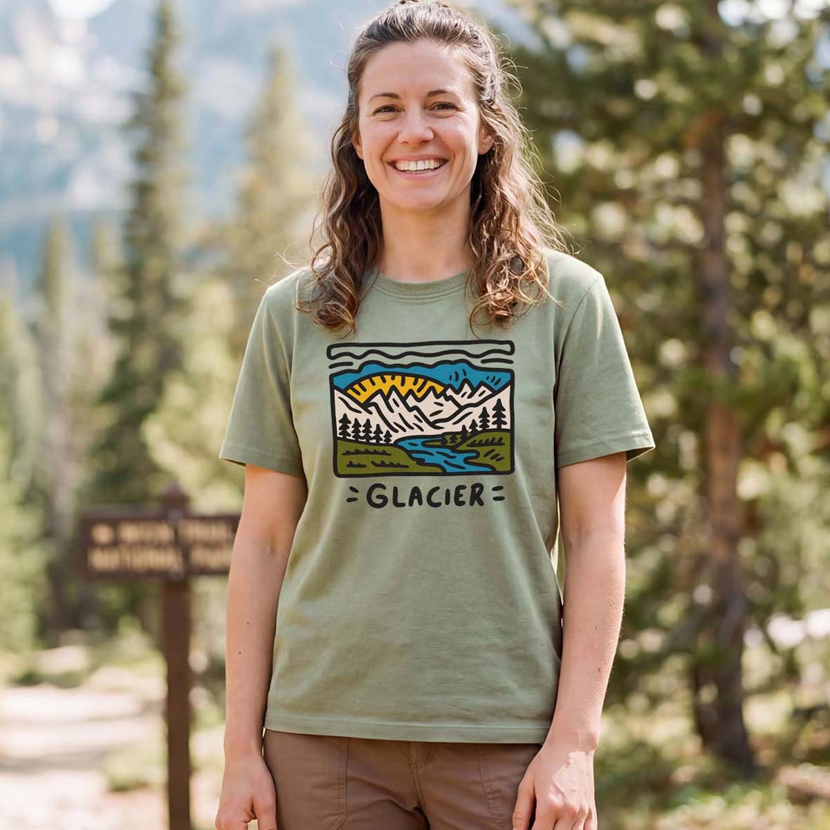 Glacier National Park Tee Cotton Classic T-Shirt