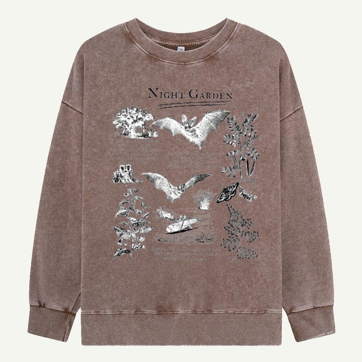 Night Garden Bats and Plants Washed Sweatshirts