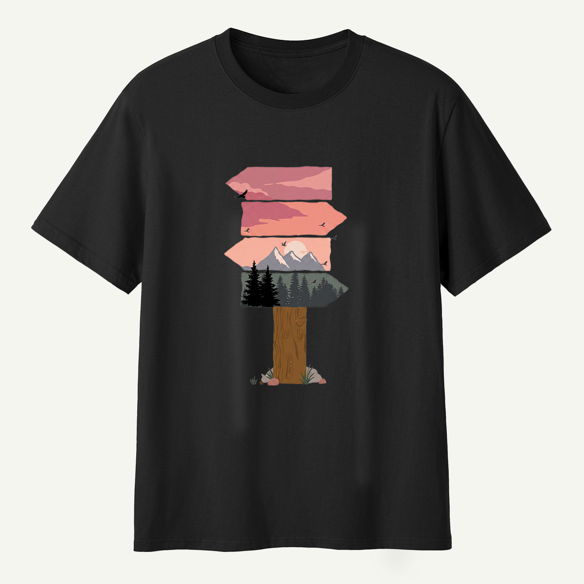 Sunset Layers Over Pine Forest T-Shirt