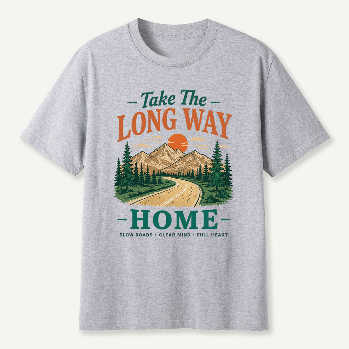 Take The Long Way Home Mountain Road T-Shirt