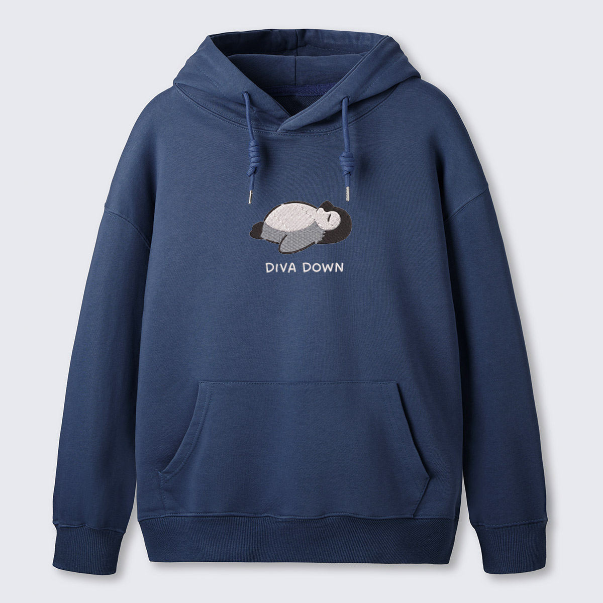Sleeping Penguin Embroidered Cotton Hoodie