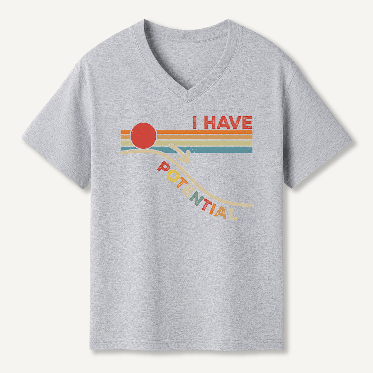 I Have Potential Retro Science Humor V-neck T-Shirt