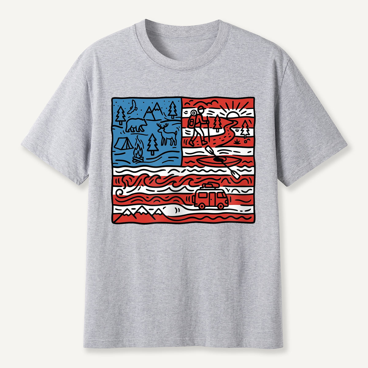 Outdoor Adventure Flag T-Shirt