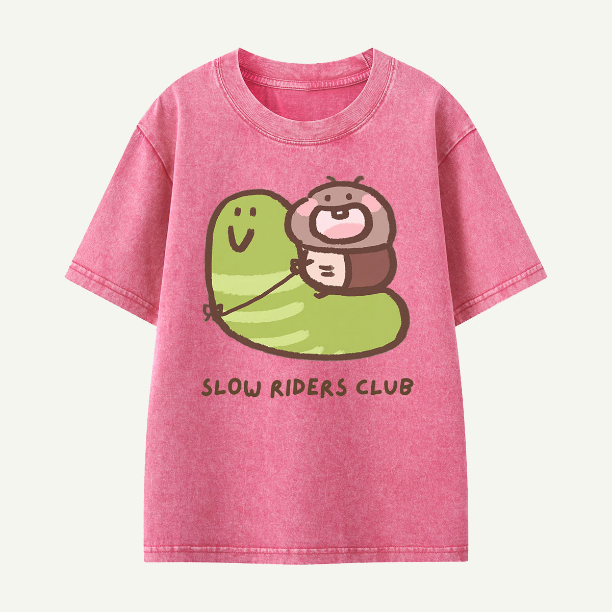 Slow Riders Club Snail Ride Kids Washed T-Shirt