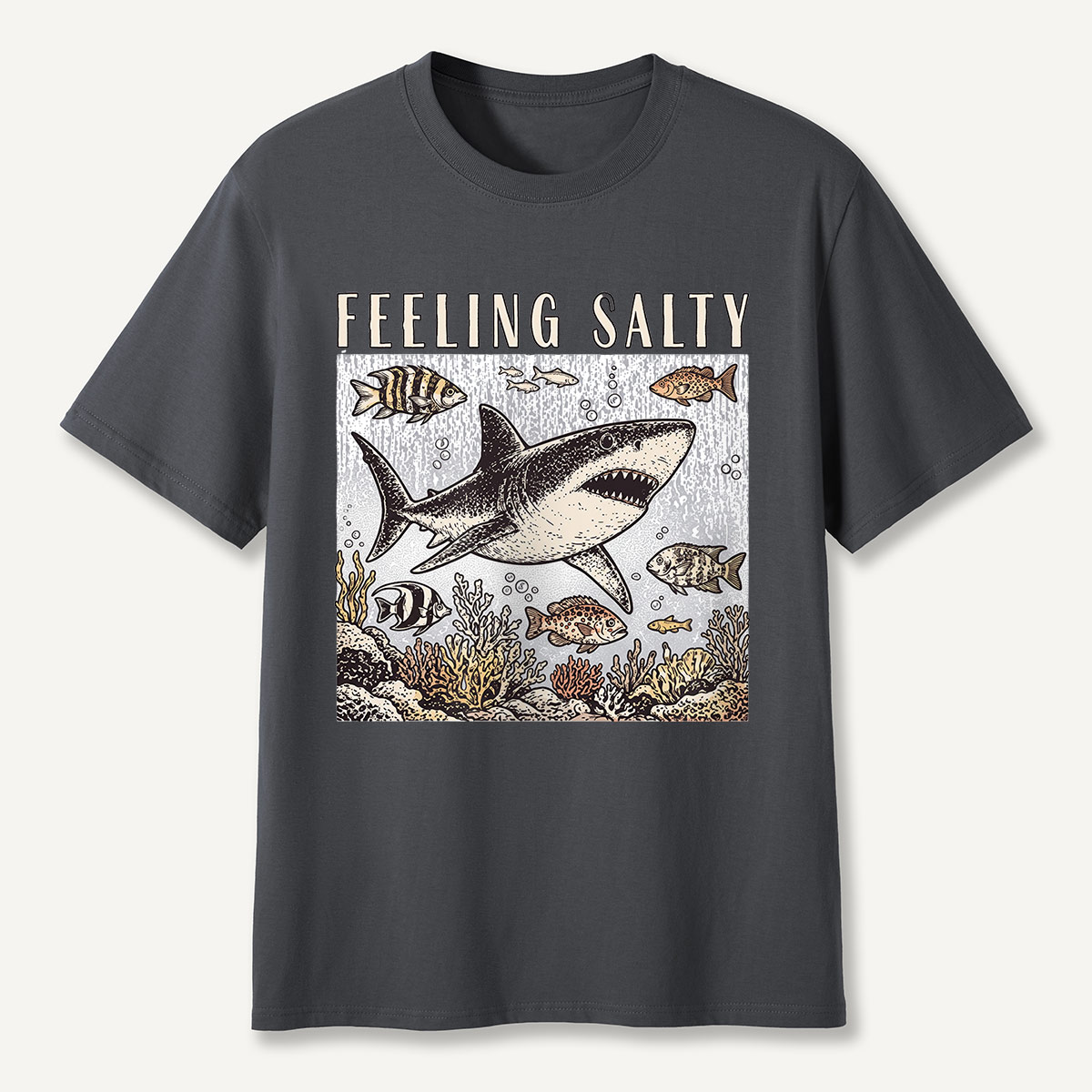 Feeling Salty Shark Ocean Humor T-Shirt