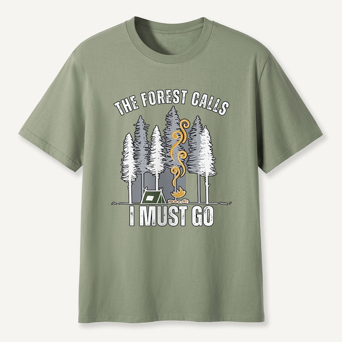 The Forest Calls I Must Go Campfire T-Shirt