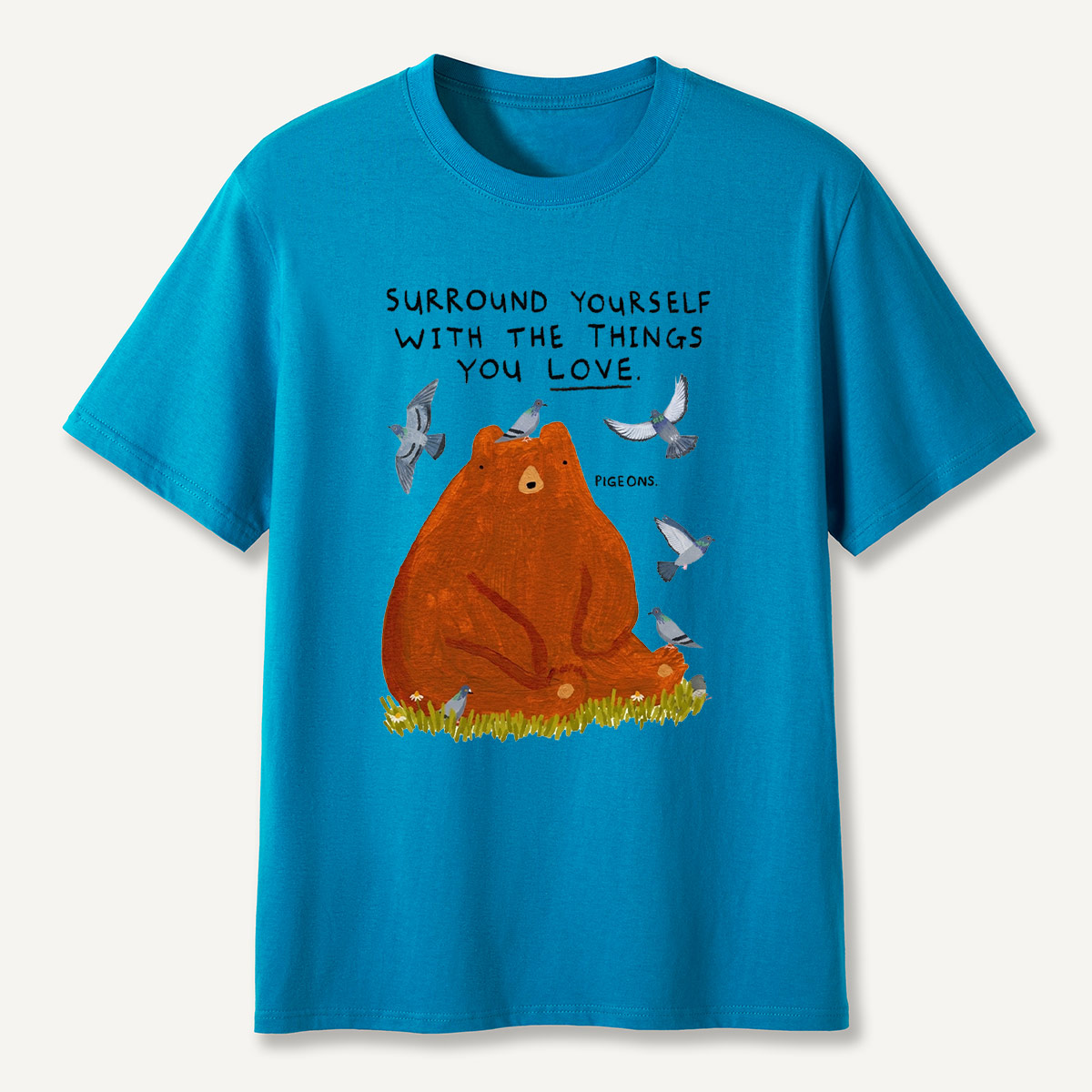 Wildlife Bear and Pigeons Inspirational T-Shirt