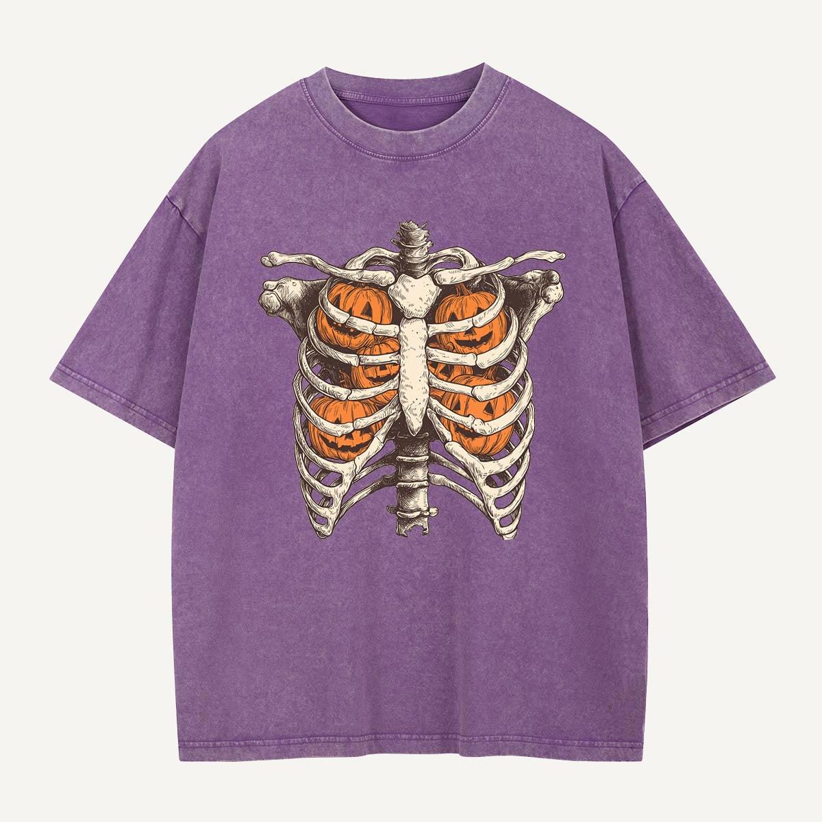  Pumpkin Cage Chest Washed T-Shirt