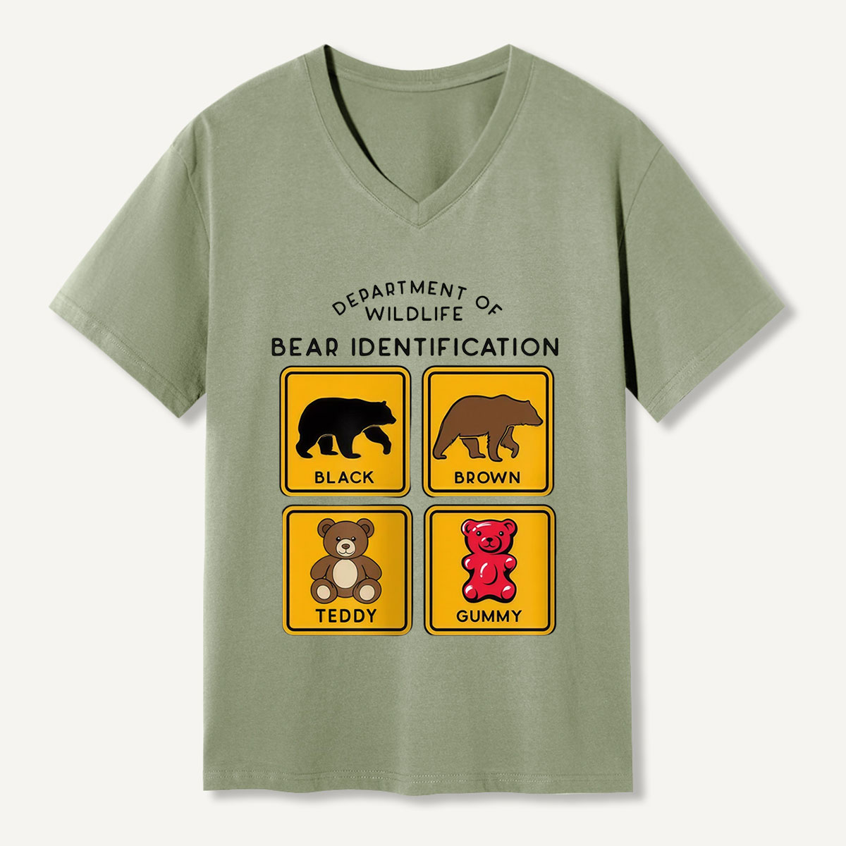 Department of Wildlife Bear Identification V-neck T-Shirt