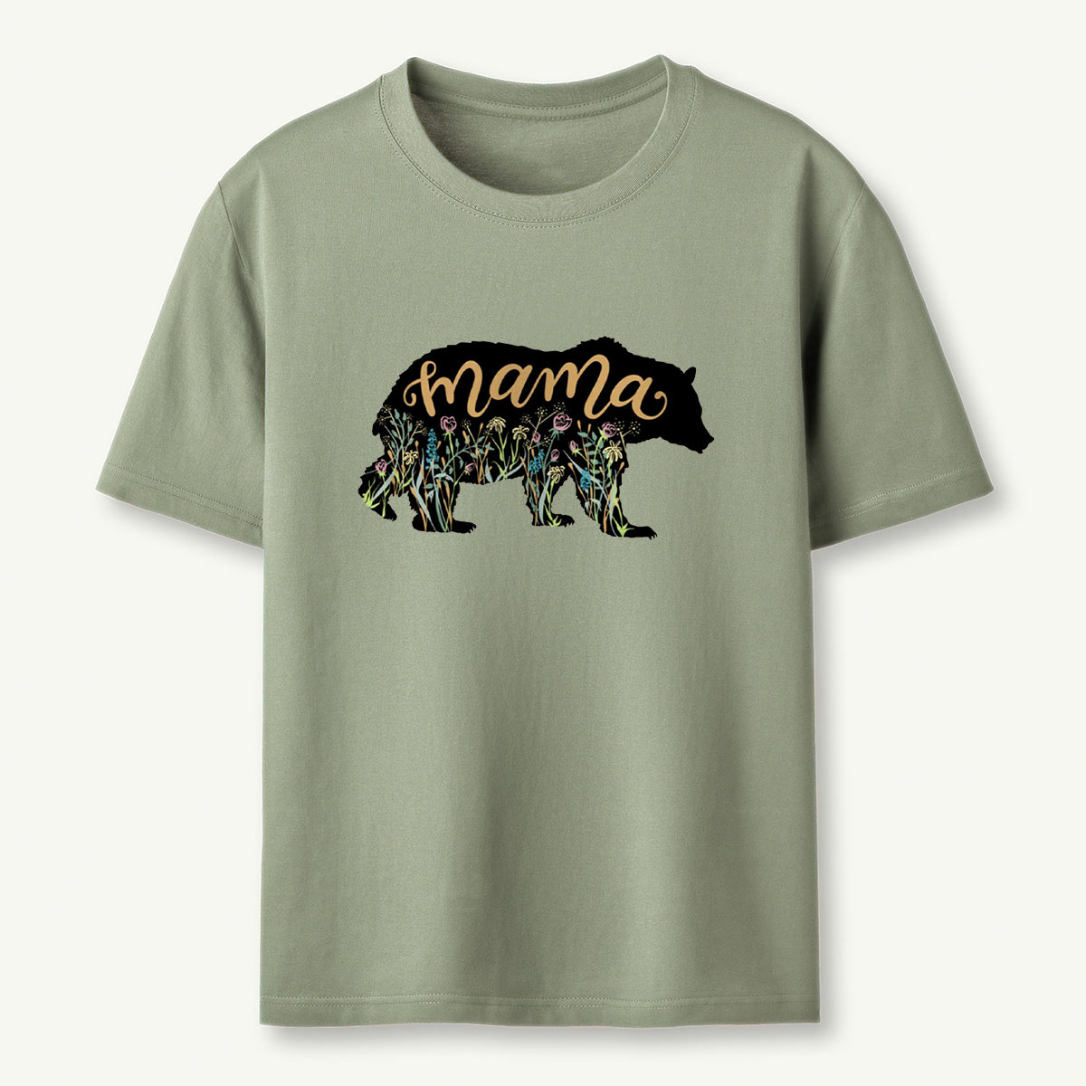 Mama Bear with Wildflowers T-Shirt