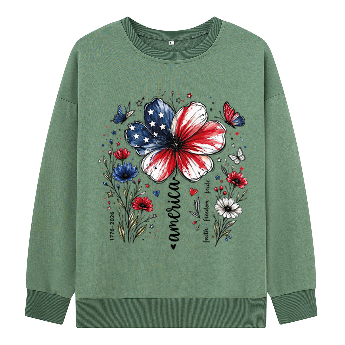 USA 250th Anniversary Floral Sweatshirts