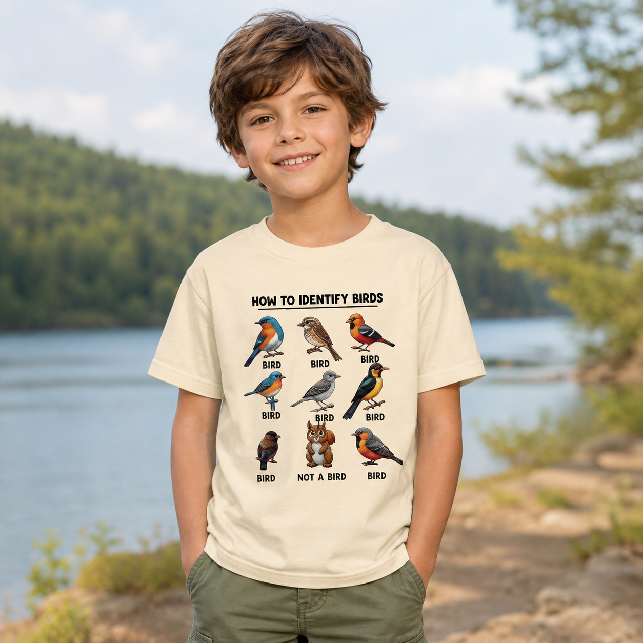 Funny Bird How to Identify Birds Kids T-Shirt