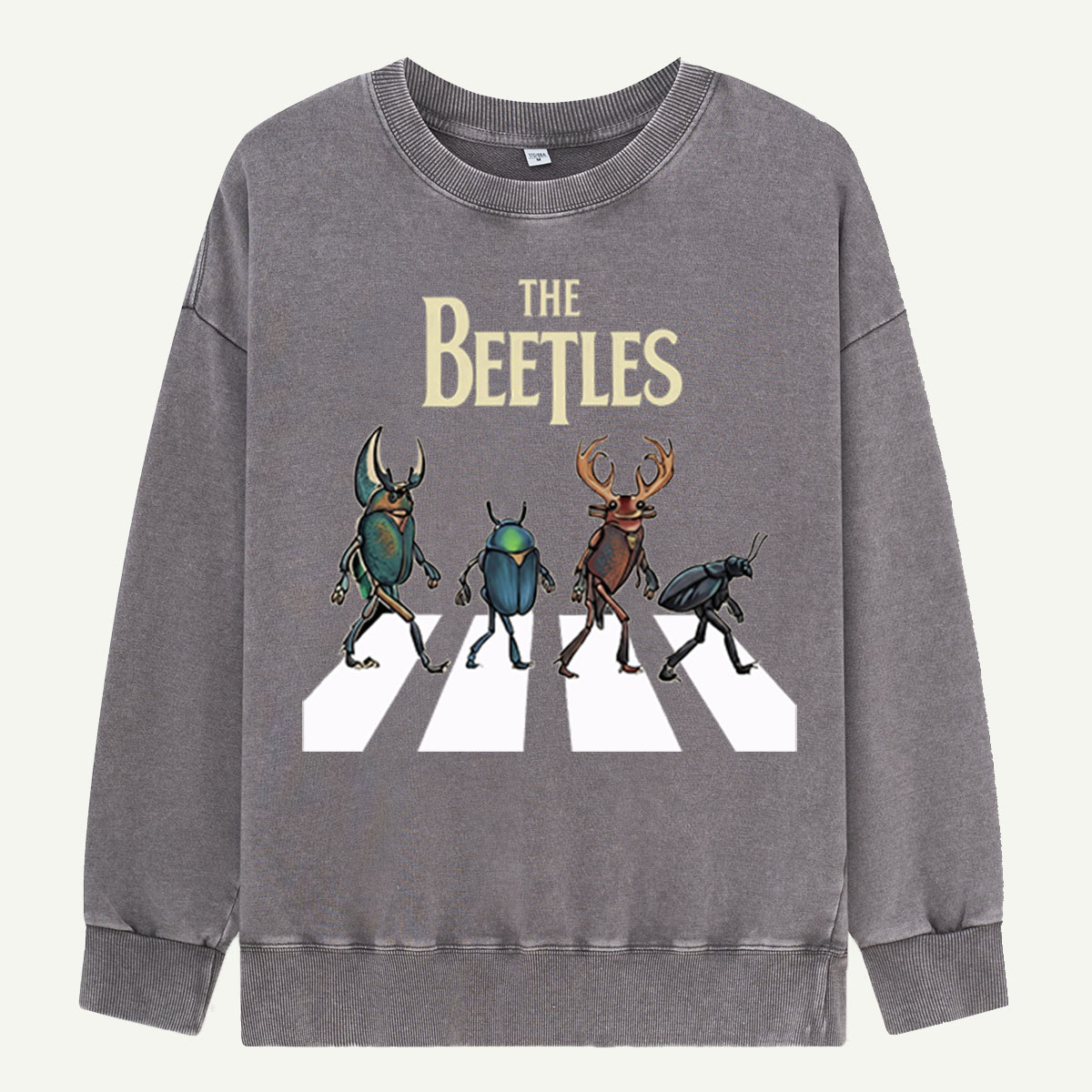 The Beetles Funny Insect Band Washed Sweatshirts