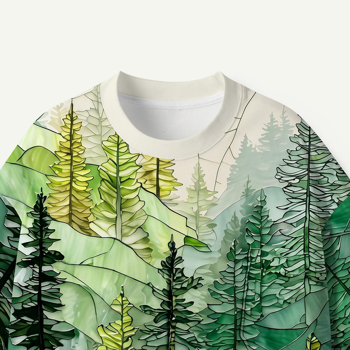 Pine Trees and Mountain Haze Eco All-Over Print T-Shirt