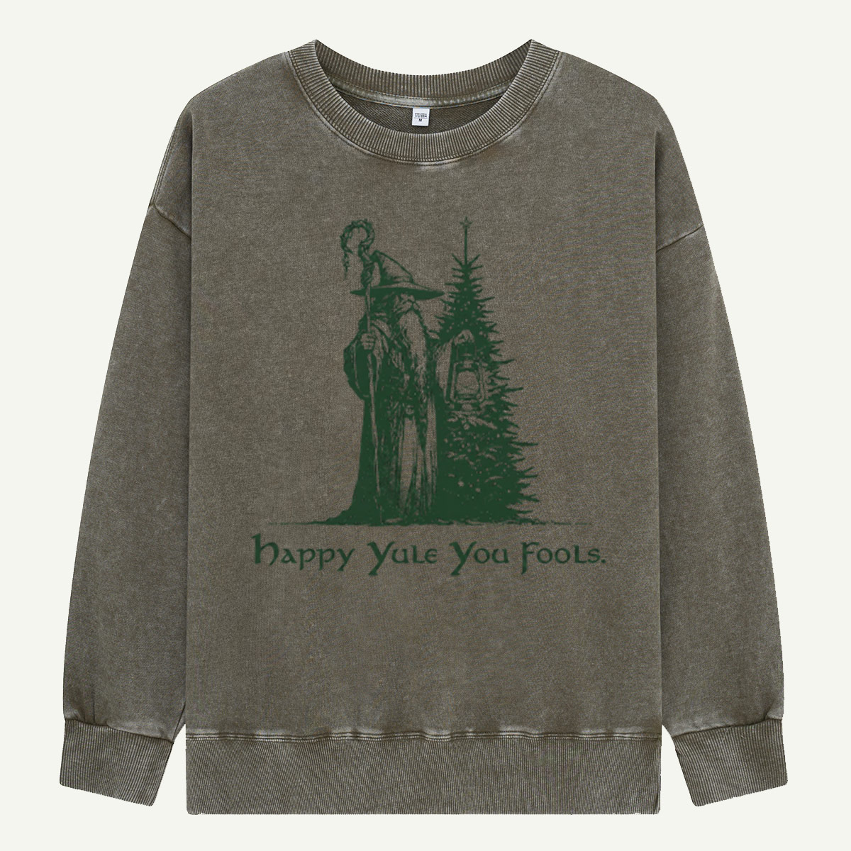 Happy Yule Yew Fool Washed Sweatshirts