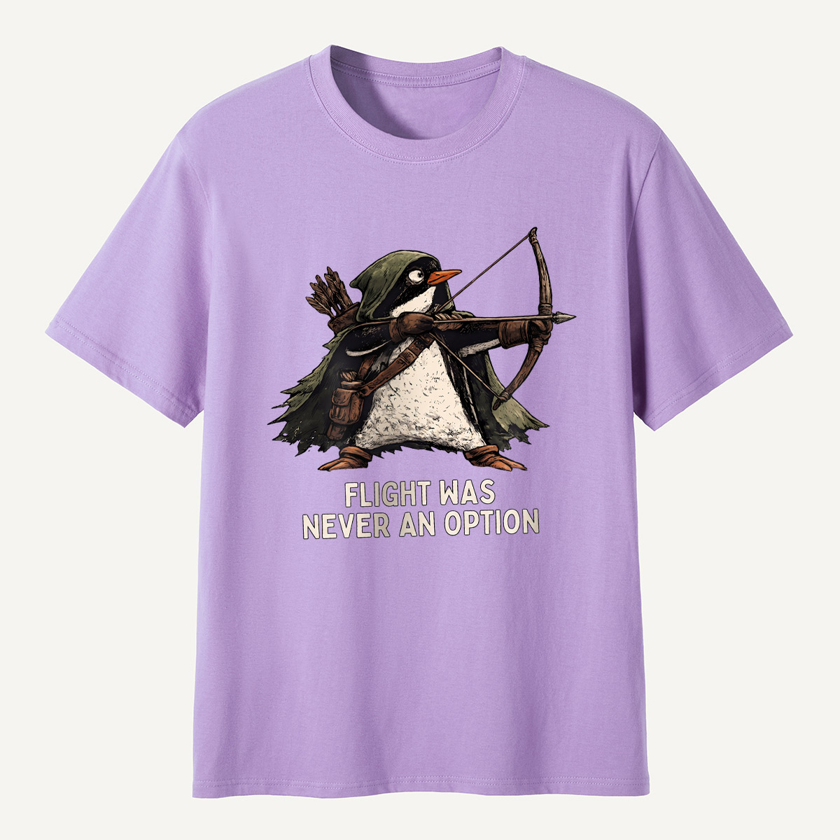 Flight Was Never An Option Archer Penguin T-Shirt