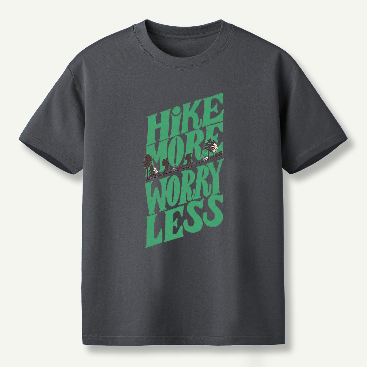 Hike More Worry Less Retro Outdoor Quote T-Shirt