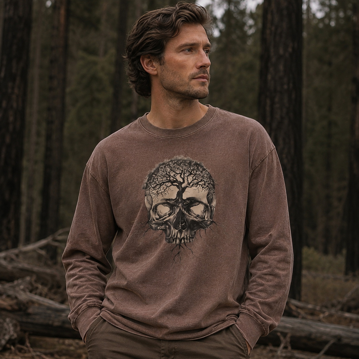 Rooted in the Afterlife Washed Long‑sleeve