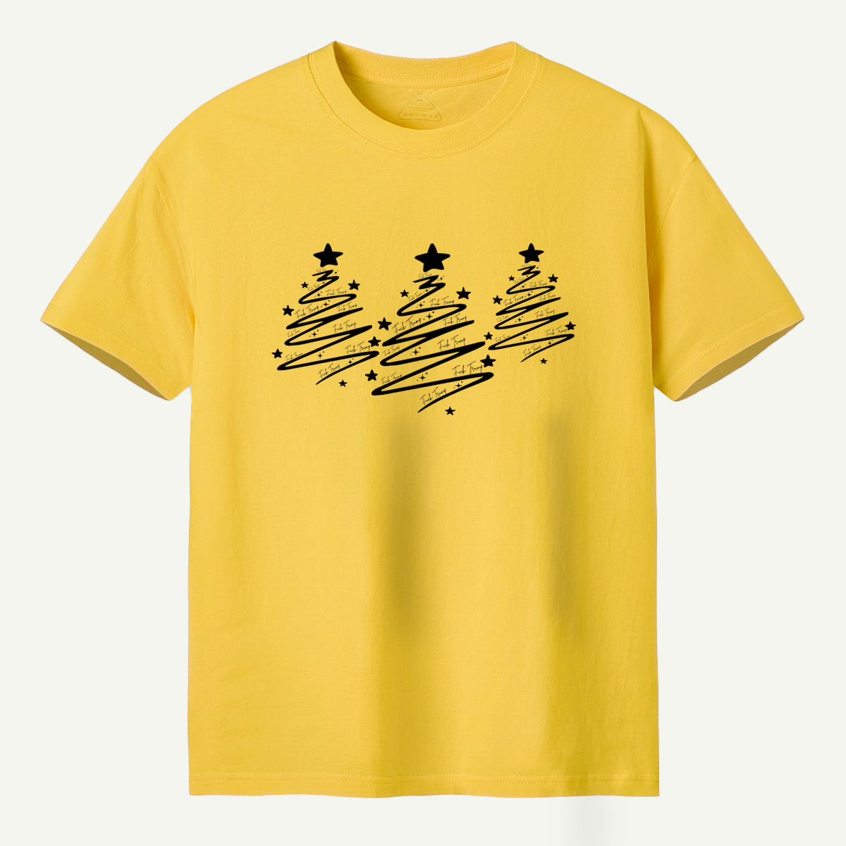 Scribble Star Christmas Tree Art T-Shirt