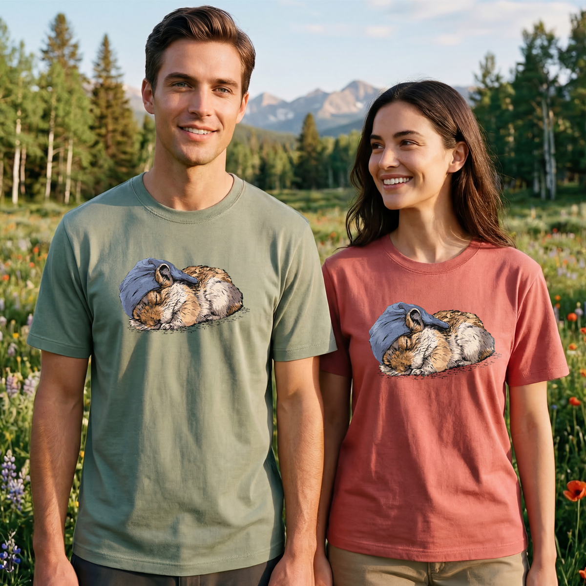 Pikas Sleeper With Night Cap T-Shirt