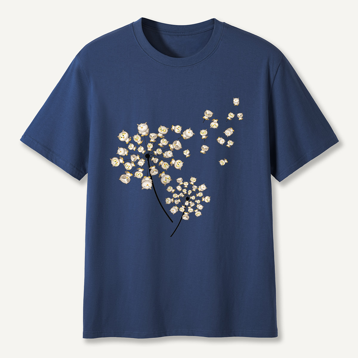 Owl Blossom Tree Dandelion Style T-Shirt