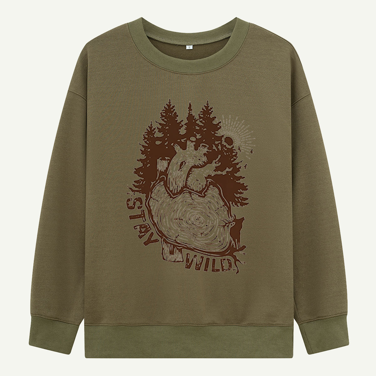Stay Wild Forest Heart Sweatshirts