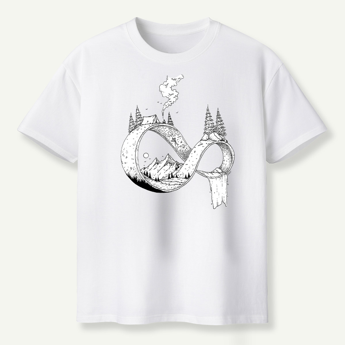 Infinity Wilderness Deer Forestscape T-Shirt