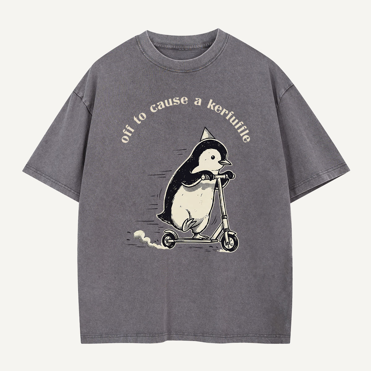 Flight Was Never An Option Axe Penguin Washed T-Shirt