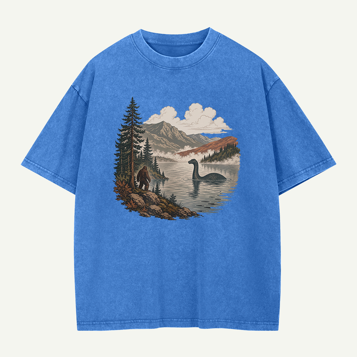 Bigfoot And Lake Monster Washed T-Shirt