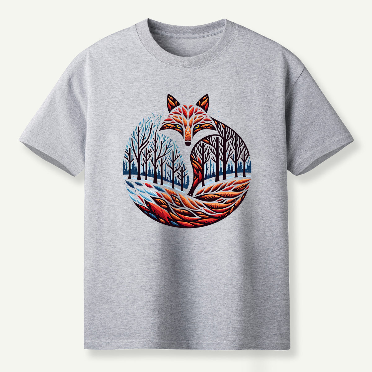 Fox Tail Winter Forestscape T-Shirt