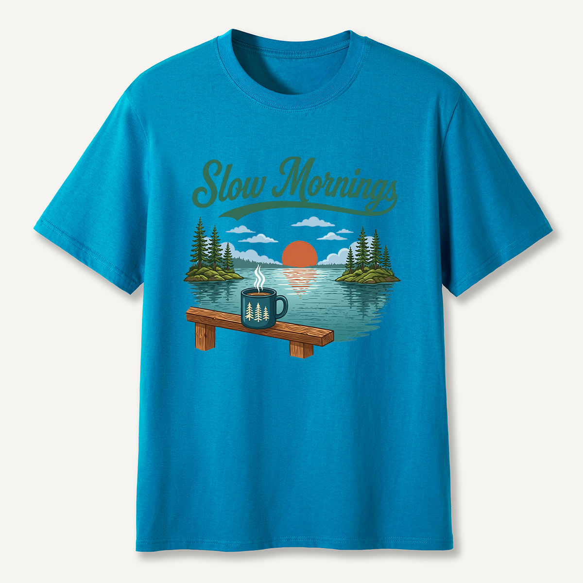 Slow Mornings Lake Coffee T-Shirt
