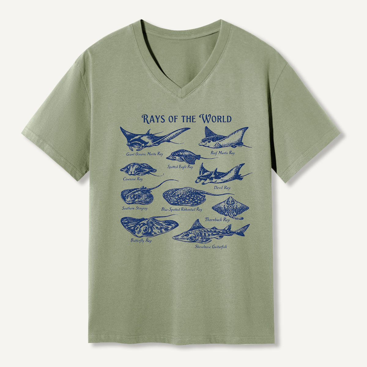 Rays Of The World Marine Guide V-neck T-Shirt