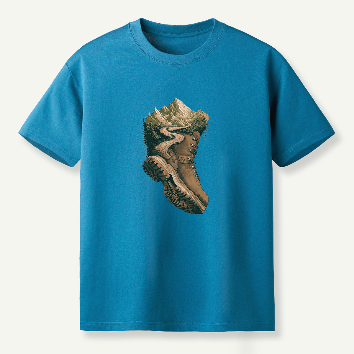 Hiking Boot Mountain Trail Landscape T-Shirt
