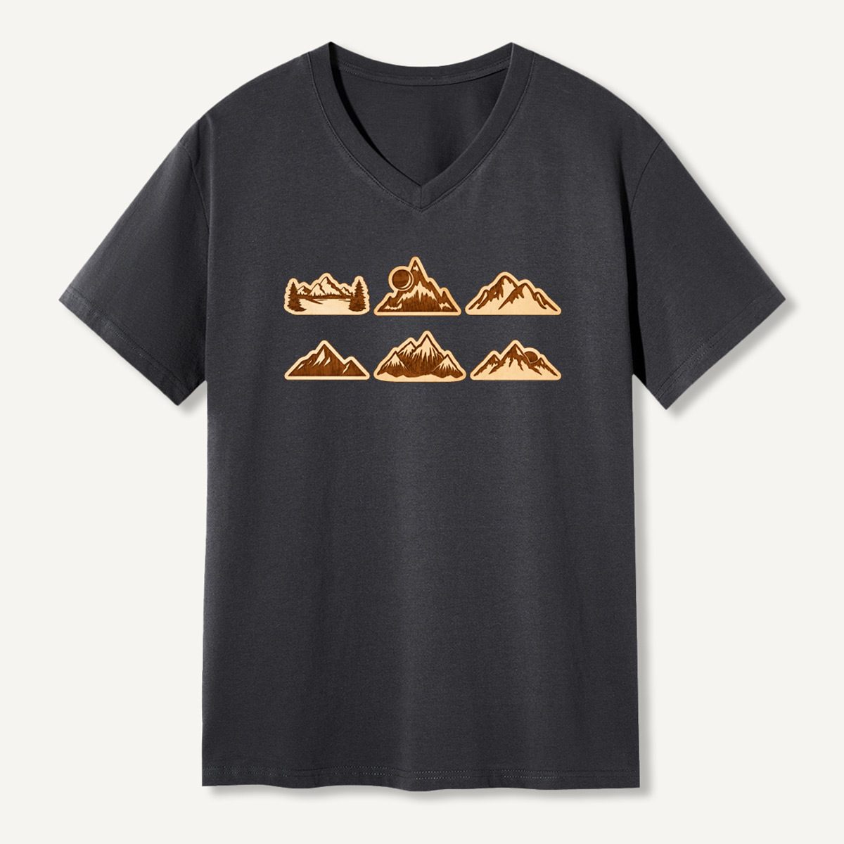 Vintage Mountain Badge Collection V-neck T-Shirt